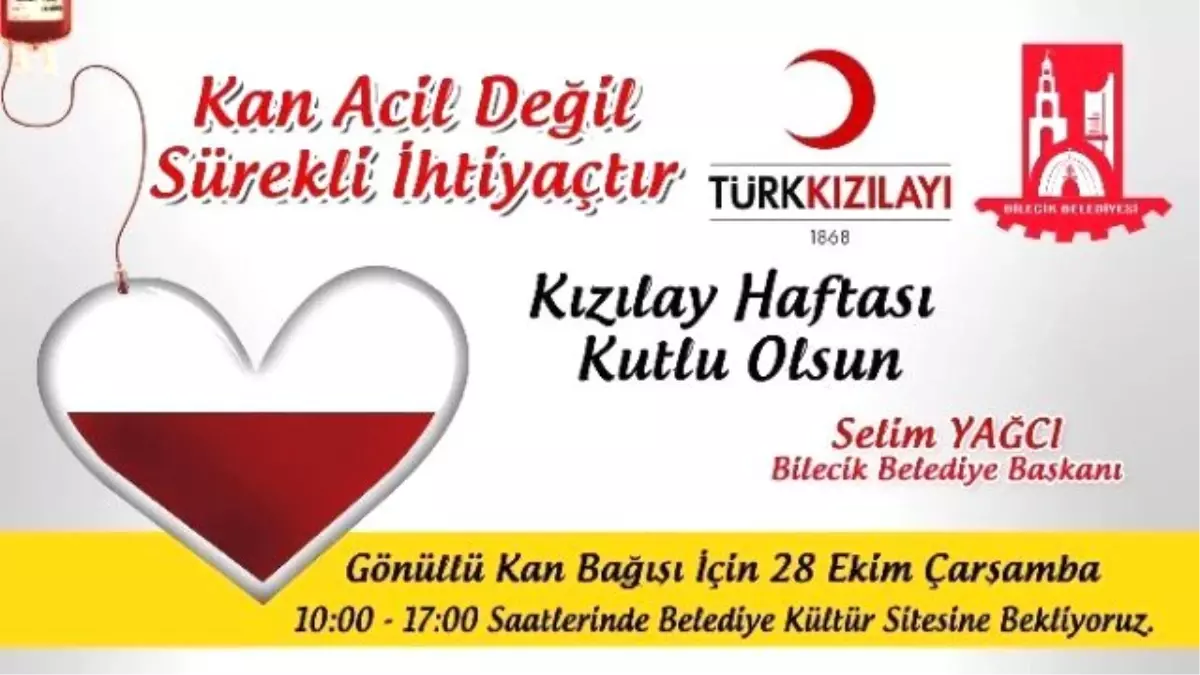 Bilecik Belediye Başkanı Selim Yağcı\'nın Kızılay Haftası Mesajı