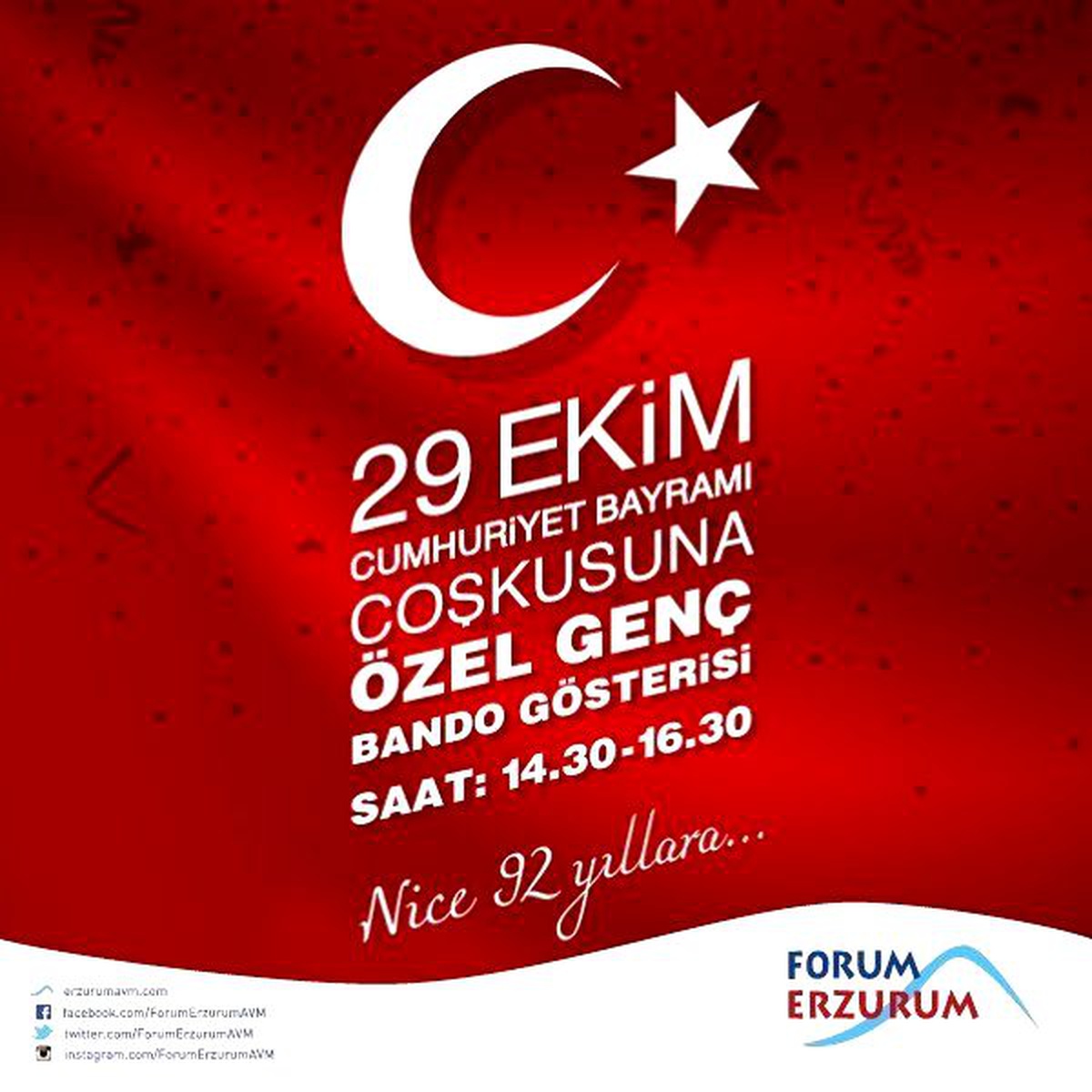 Cumhuriyet Coşkusu Forum Erzurum\'da