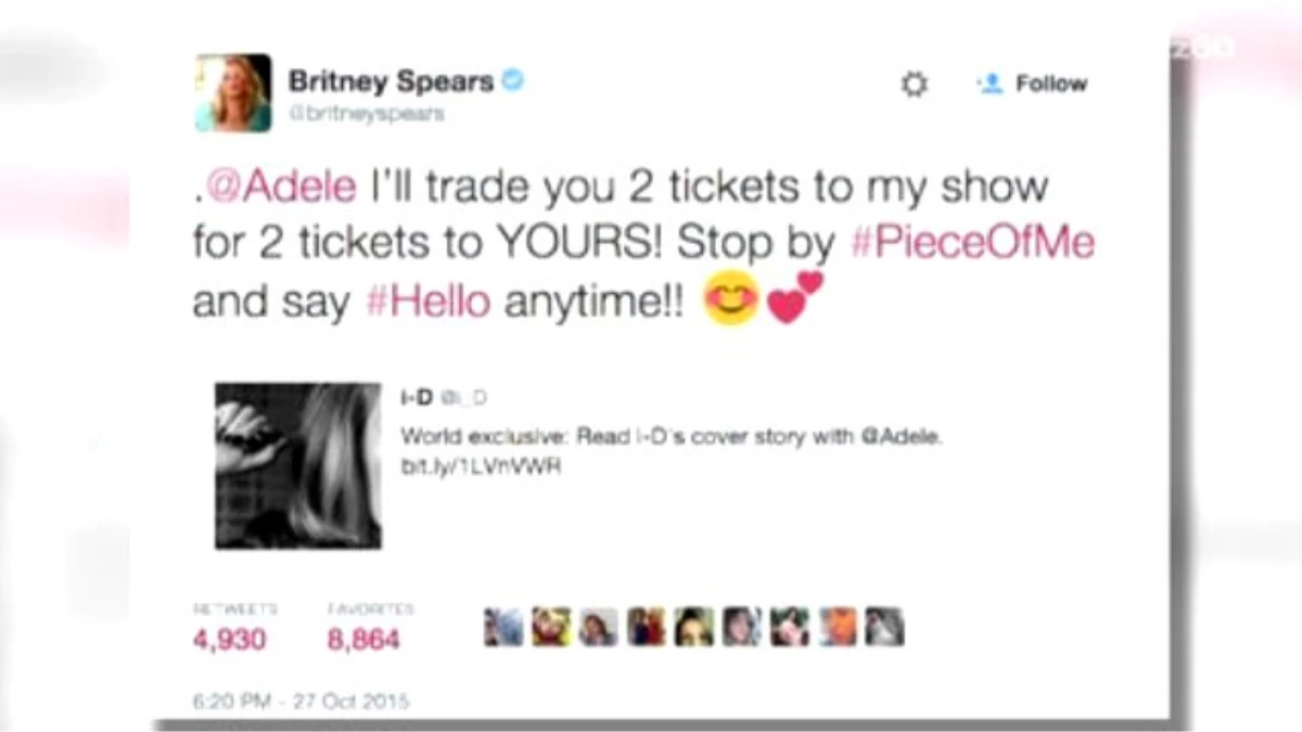 Britney Spears Wants To Trade Concert Tickets With Adele