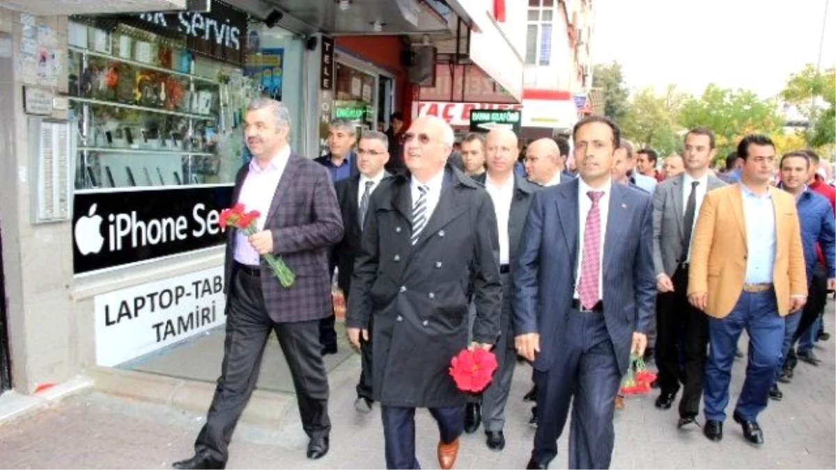 AK Parti Milletvekili Adayları Karanfil Dağıttı