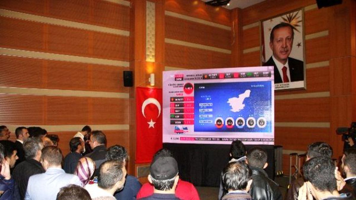 İlk Sonuçlar AK Parti İl Başkanlığı\'nda Sevinçle Karşılandı