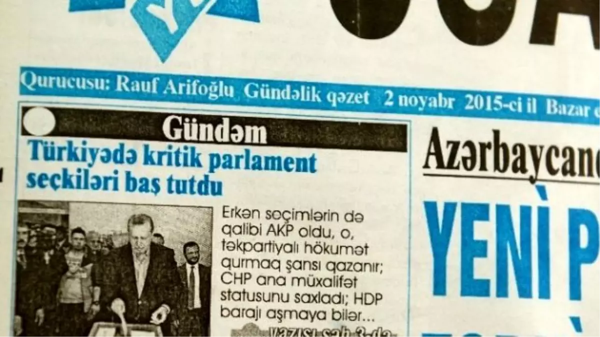 Türkiye\'deki Milletvekili Genel Seçimi Sonuçları Azerbaycan Basınında