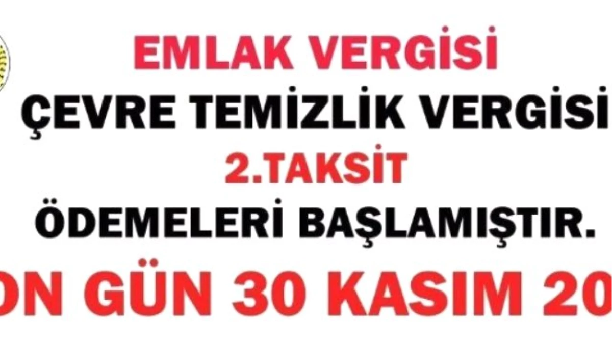 Kapaklı\'da Emlak ve Çevre Temizlik Vergisinde 2. Taksit Ödemeleri Başladı