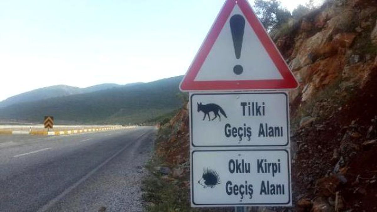 Yaban Hayvanları İçin Tabelalı Uyarı
