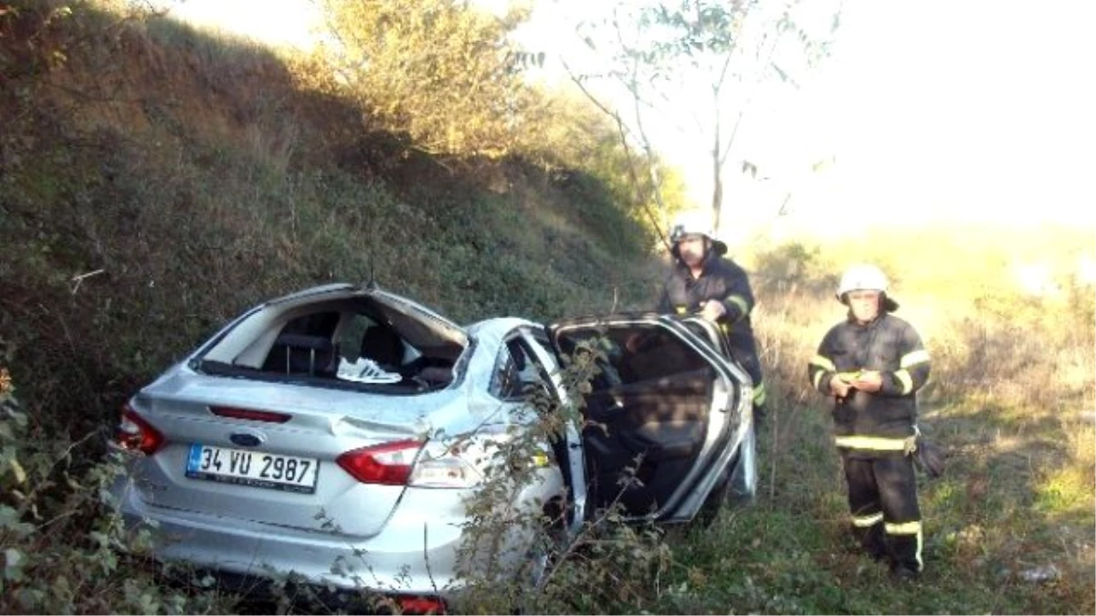 Vitesi Takılı Kalan Otomobil Takla Attı: 1 Ağır Yaralı