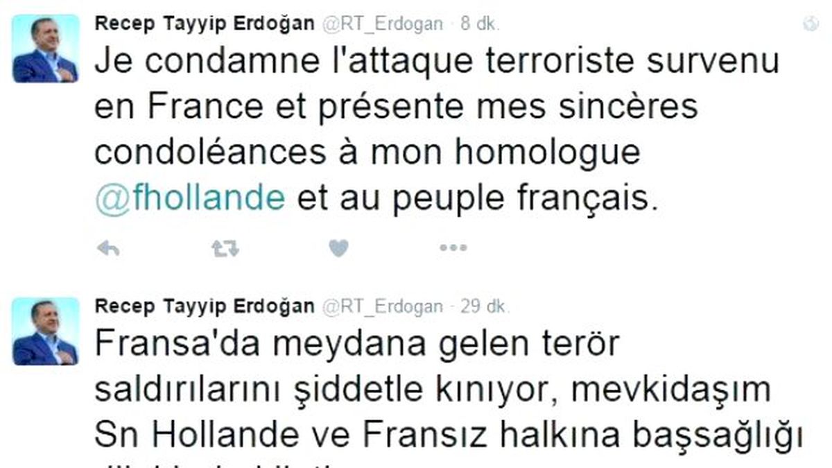 Cumhurbaşkanı Erdoğan\'dan Türkçe ve Fransızca Kınama