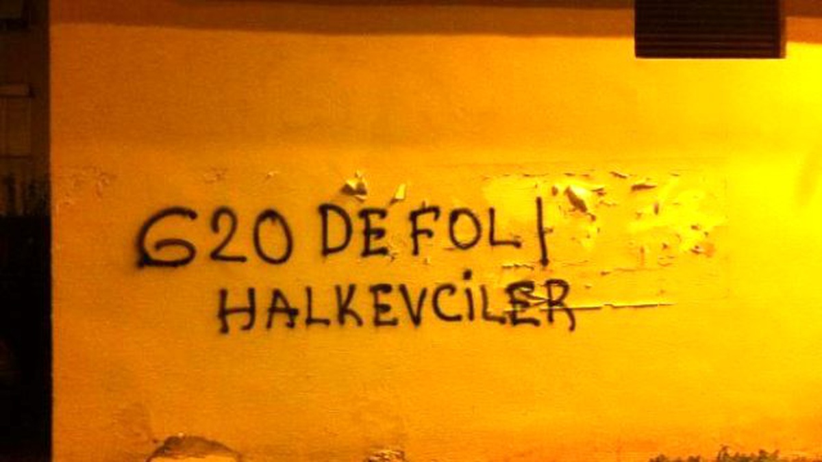 G-20 Karşıtı Slogan Yazıp, Paylaştılar