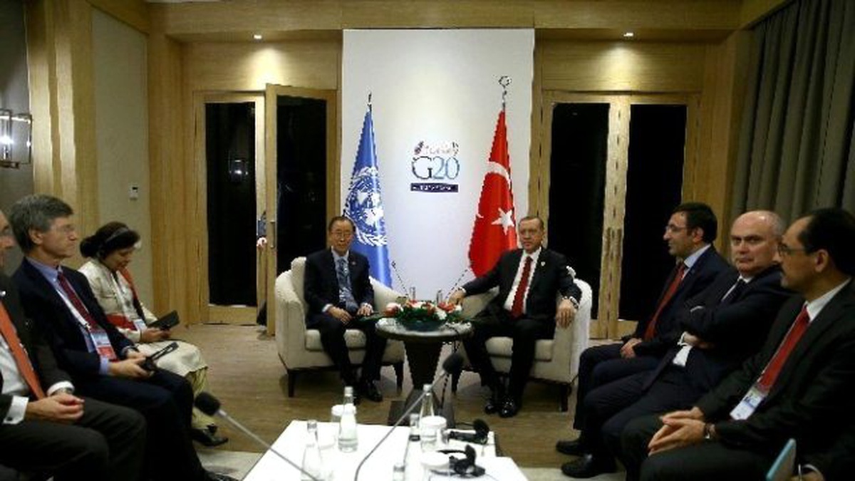 Cumhurbaşkanı Erdoğan, BM Genel Sekreteri Ban Ki-moon ile Görüştü