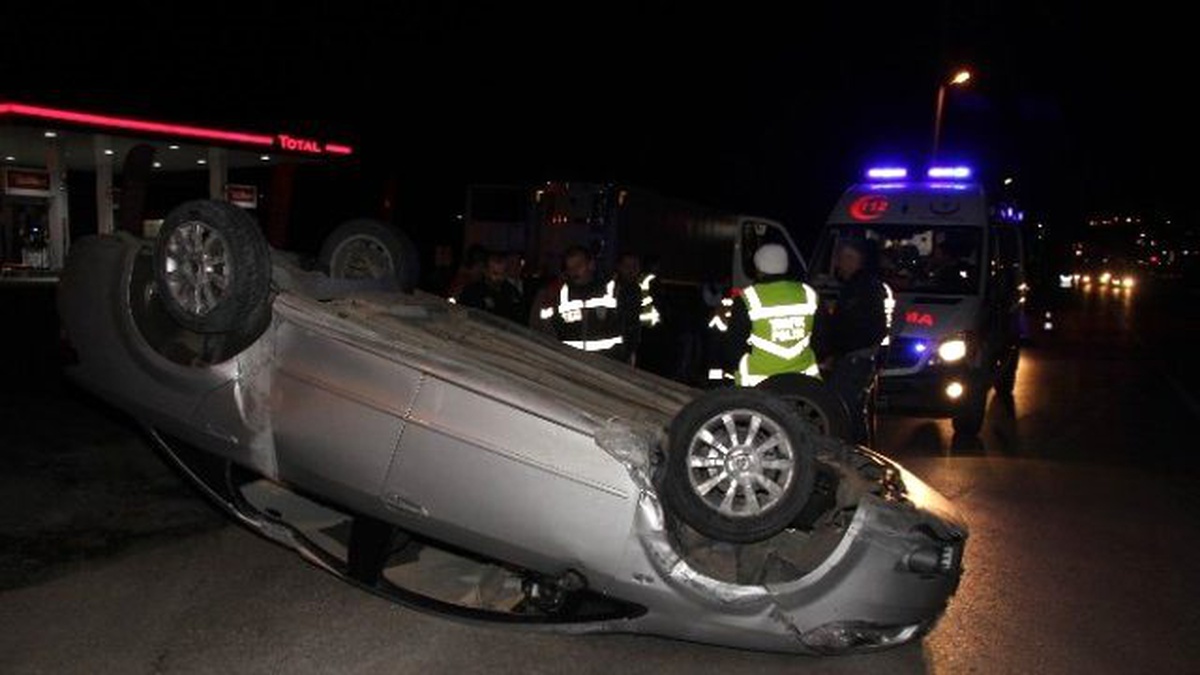 Takla Atan Otomobilden Yara Almadan Kurtuldu