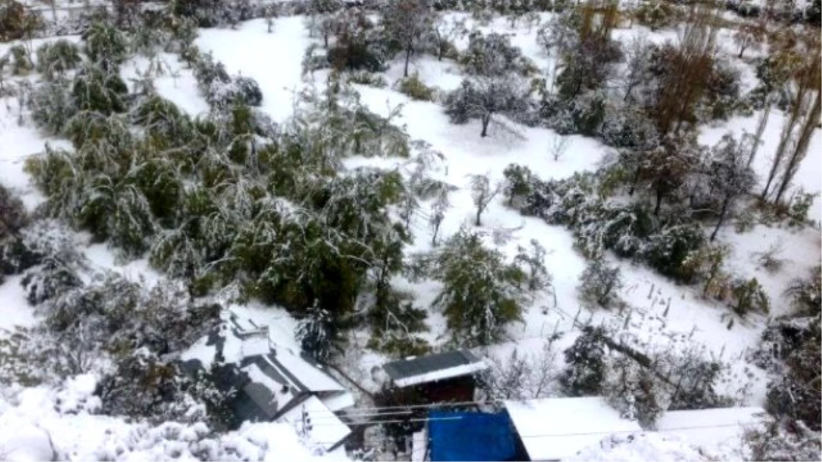 Erzurum\'da Kar, Köyleri Elektiriksiz Bıraktı