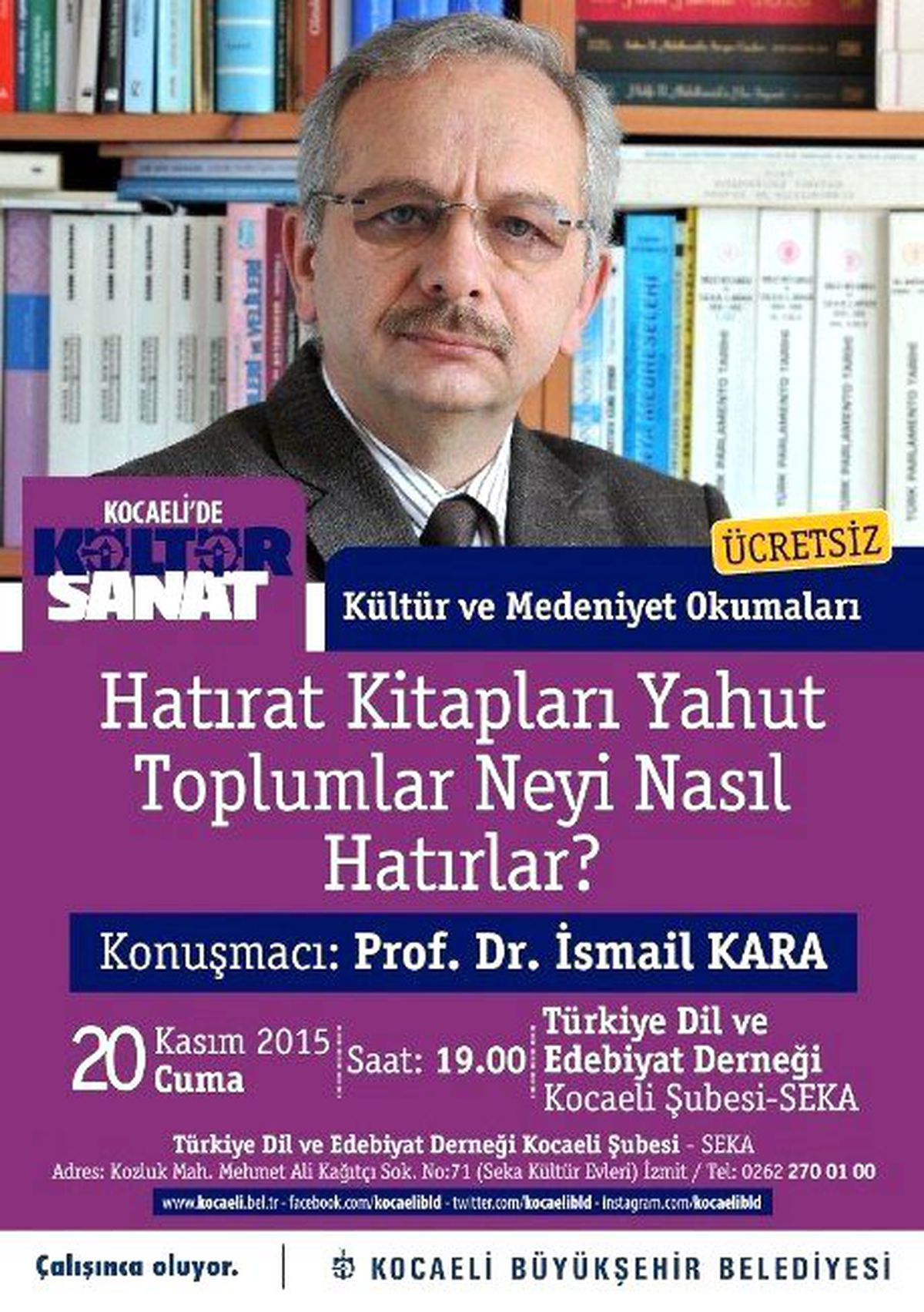 Prof. Dr. İsmail Kara, Edebiyatseverler ile Buluşacak