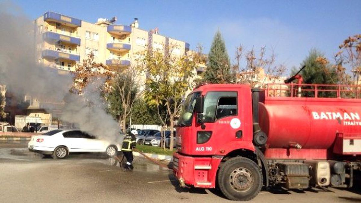 Park Halindeki Otomobil Alev Aldı