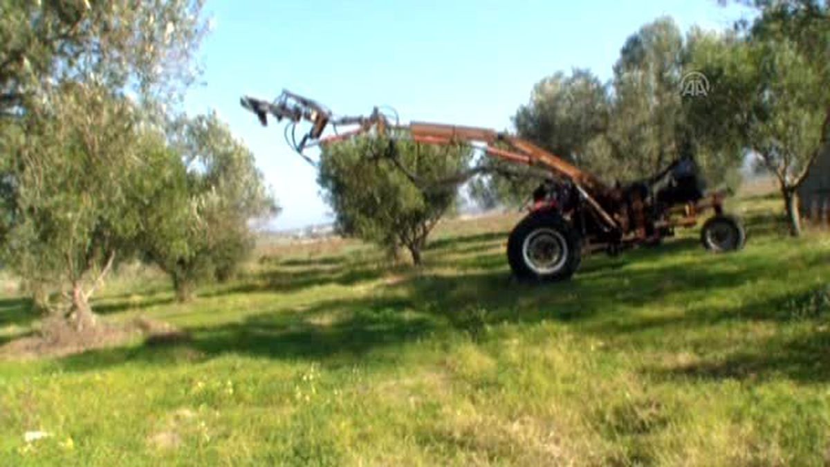 Hurdalardan Yaptığı Makineyle 100 Kilogram Zeytini 2 Dakikada Topluyor