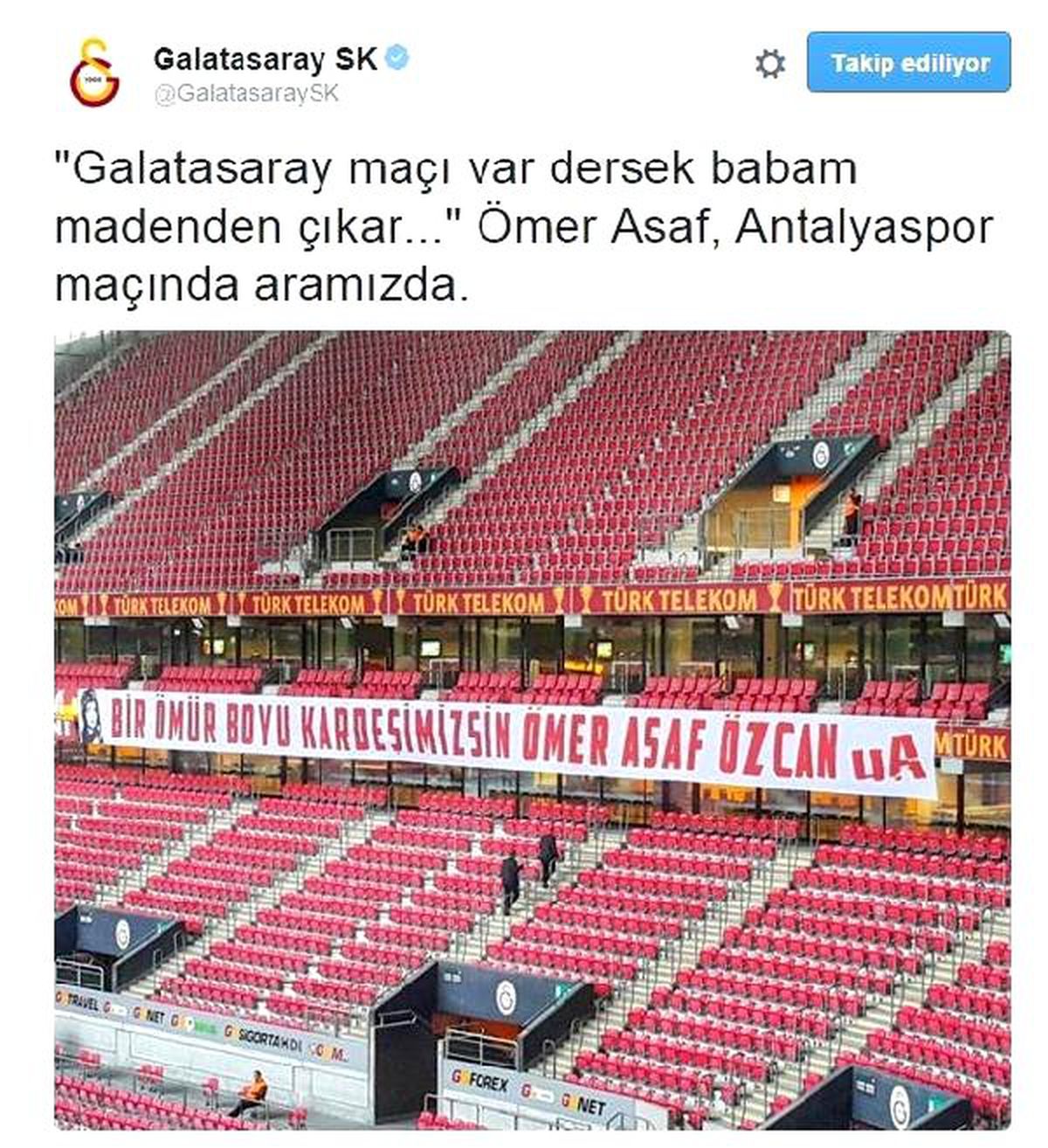 Galatasaray Tribünlerinde Anlamlı Pankart