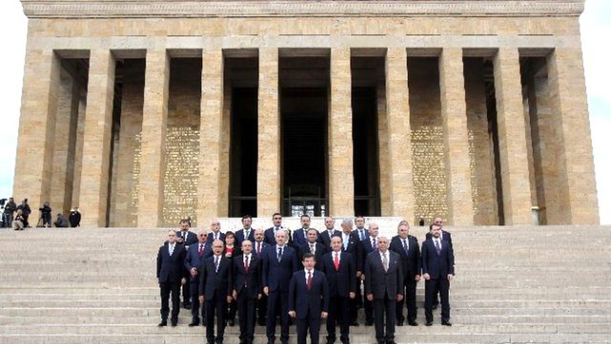 Davutoğlu, 64. Hükümet Üyeleriyle Beraber Anıtkabir\'i Ziyaret Etti