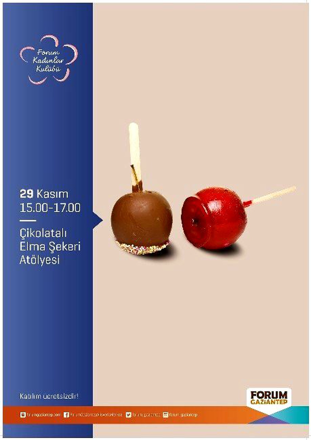 Kadınlara Çikolatalı Elma Şekeri Yapımı Öğretilecek