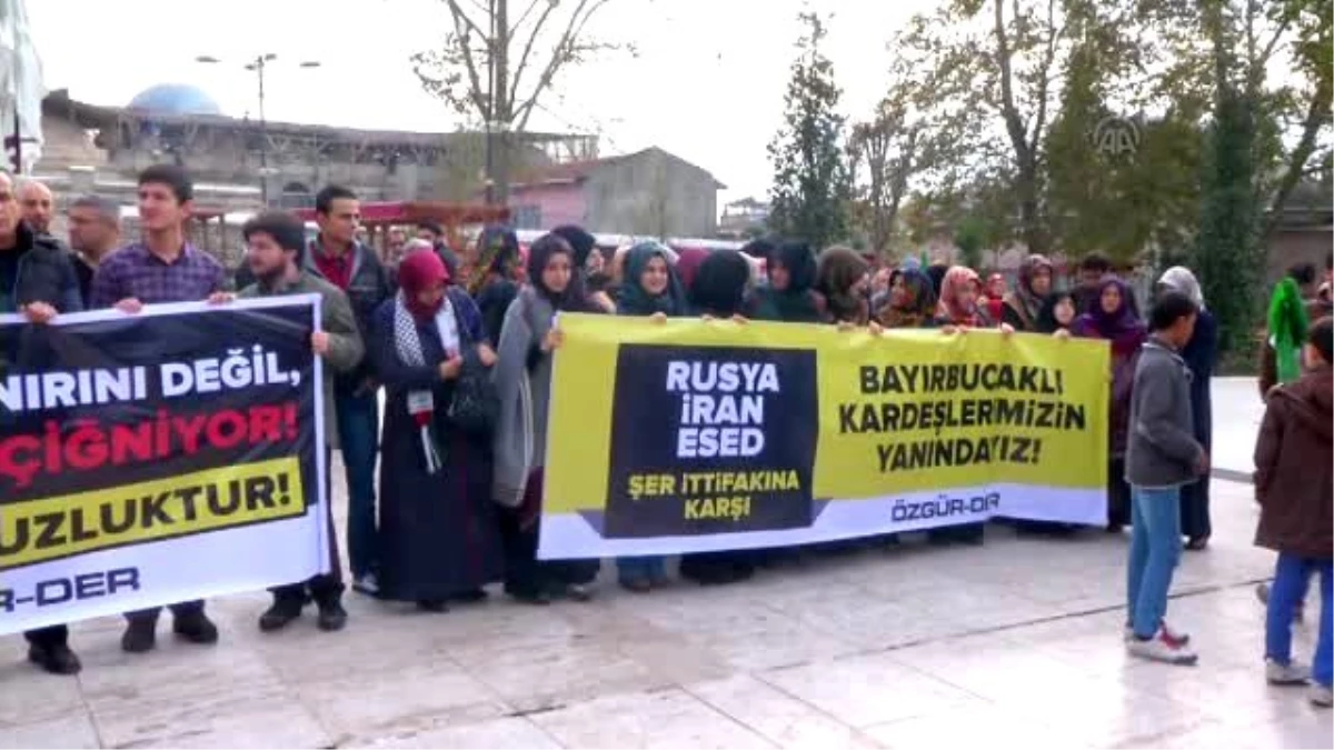 Özgür-Der Üyeleri, Rusya ve Esed Rejiminin Saldırılarını İstanbul\'da Protesto Etti