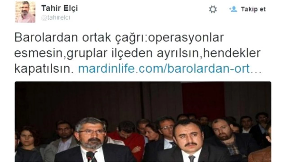 Tahir Elçi\'nin Twitter\'dan Son Paylaşımları: Hendekler Kapatılsın