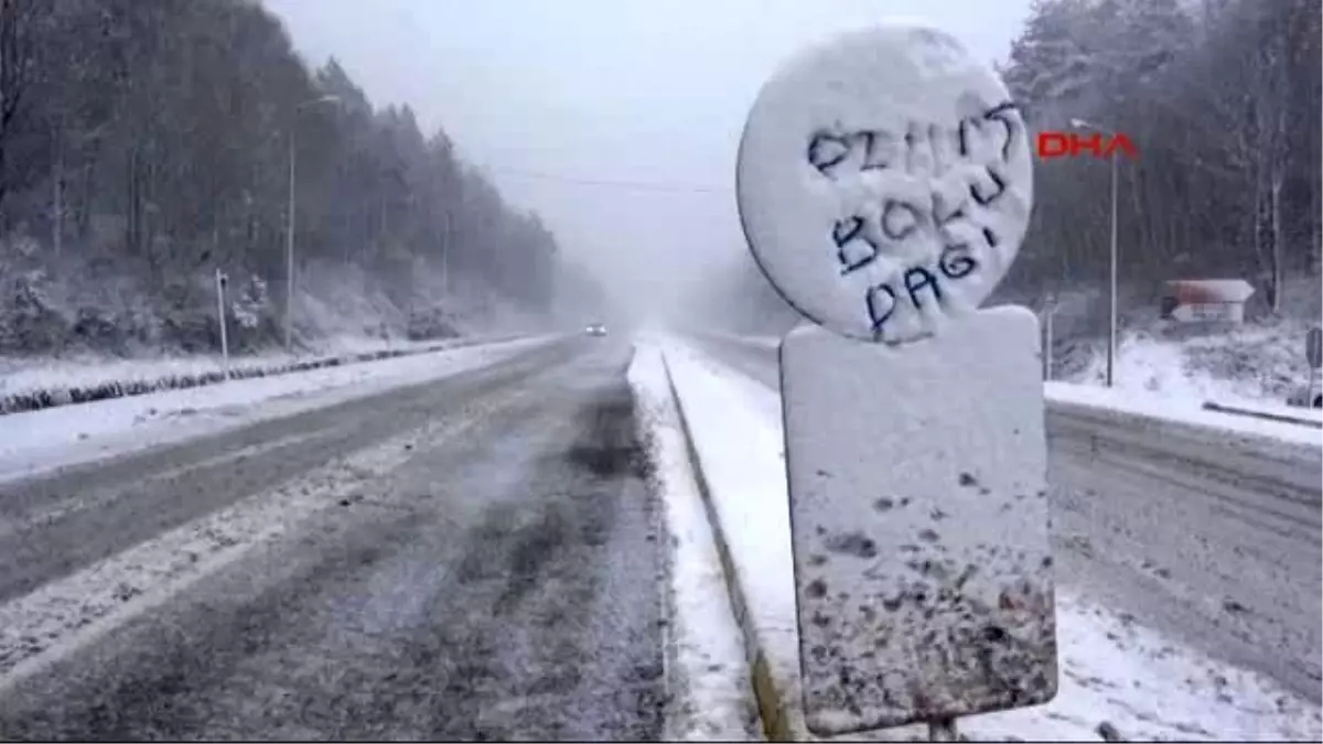 Bolu Dağı?nda Kar Ulaşımı Yavaşlattı