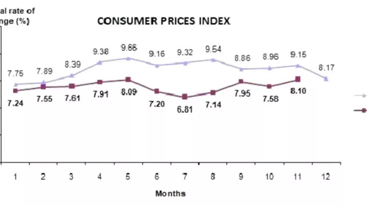 Consumer Prices Rose By 0.67 Pct. İn November, Annual İnflation At 8.10 Pct.