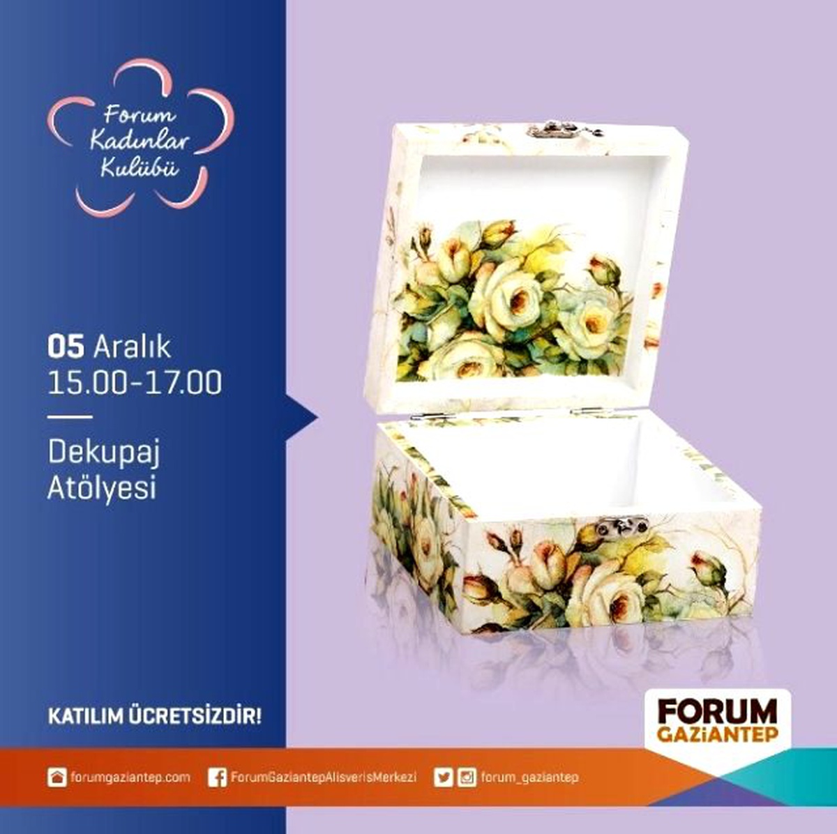 Kadınlar Kulübü\'nden Dekupaj Atölyesi