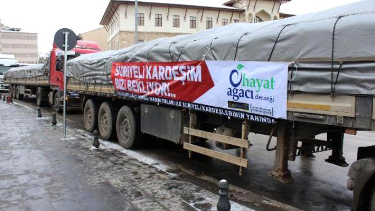 Sivas\'tan Türkmenlere 4 Tır Yardım Gönderildi