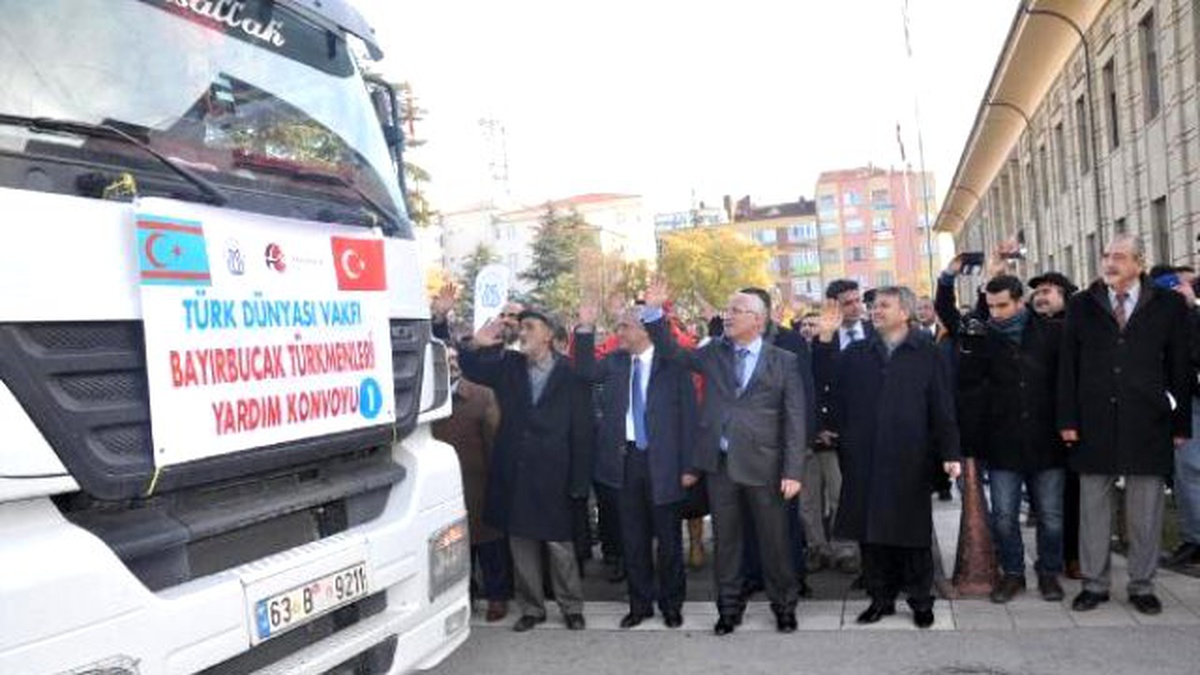 Türk Dünyası Vakfı\'ndan Bayırbucak Türkmenleri\'ne 6 Tır Yardım