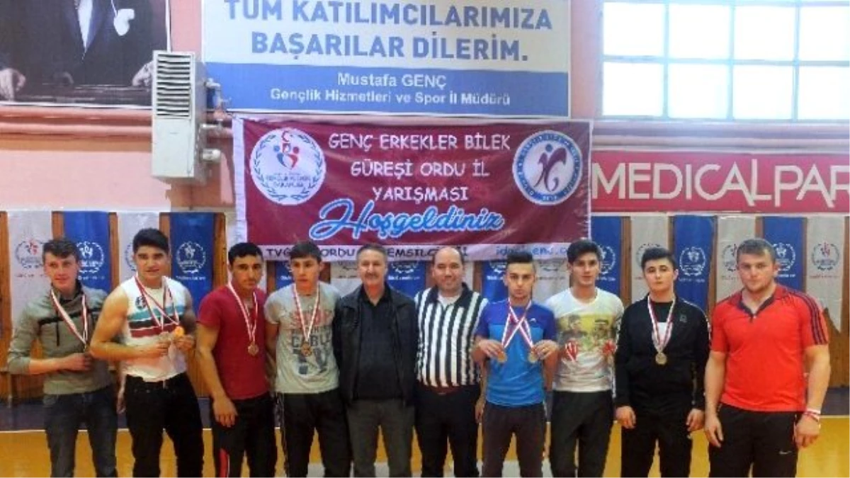 Gençler Bilek Güreşi Yarışmasında Gölköy Altın Madalyaları Topladı