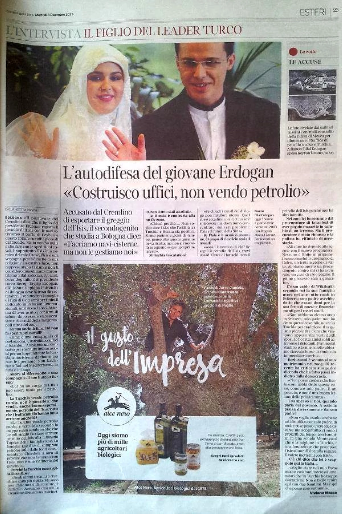 Bilal Erdoğan İtalyan Gazetesine Konuştu: Işid\'in Petrolünü Satmıyorum