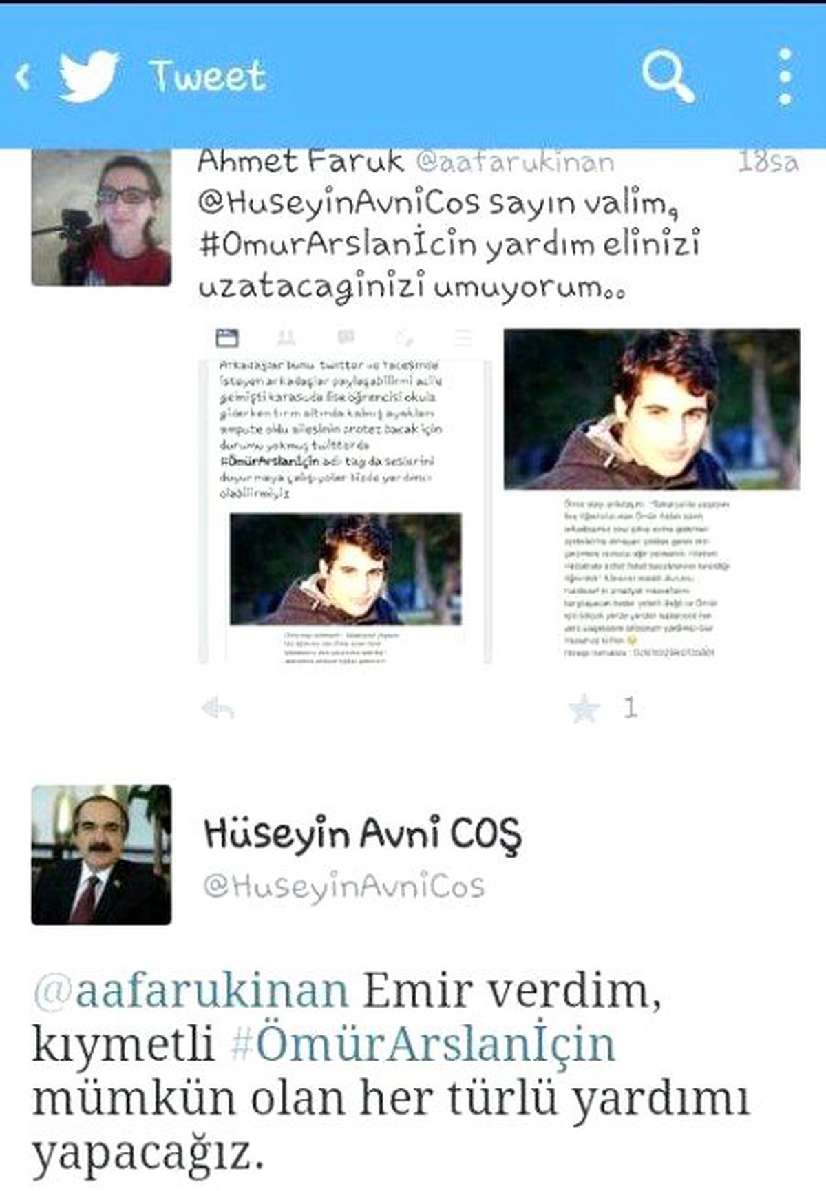 Vali Coş Kazada Ağır Yaralanan Ömür Arslan\'a Yardım Edecek