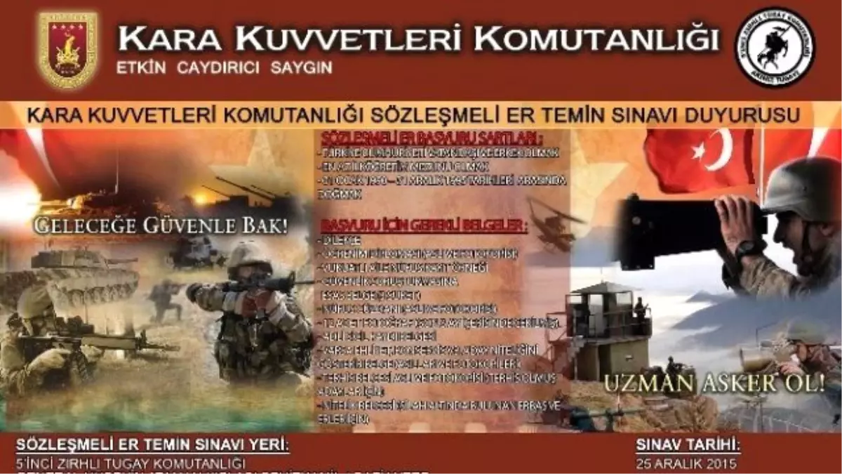 Sözleşmeli Er ve Erbaş Başvurusu İçin Gereken Koşullar ve Belgeler Açıklandı
