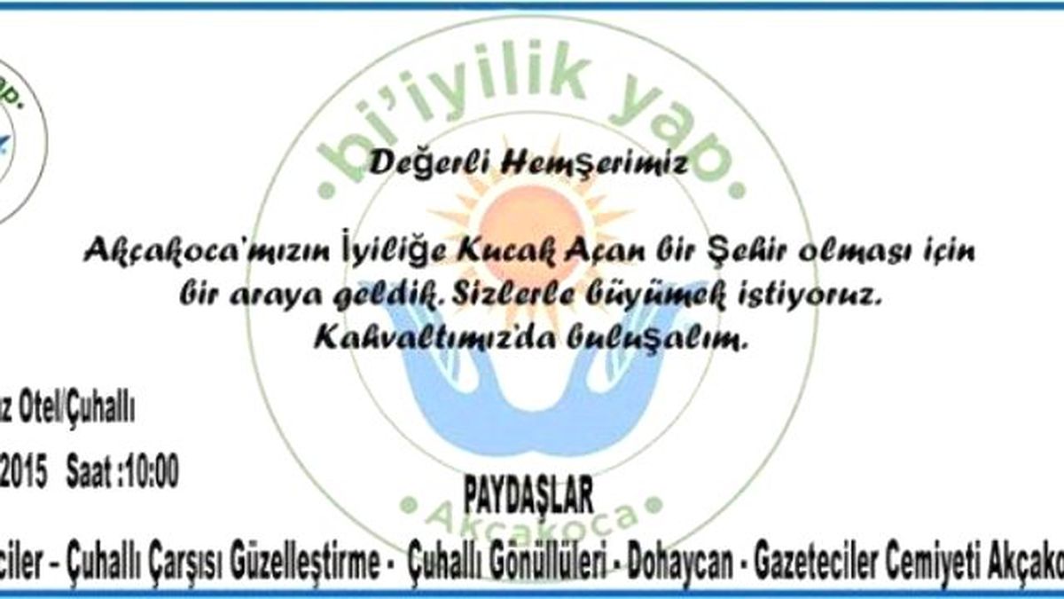 Bi İyilik Yap Akçakoca" Projesi Gerçekleşiyor