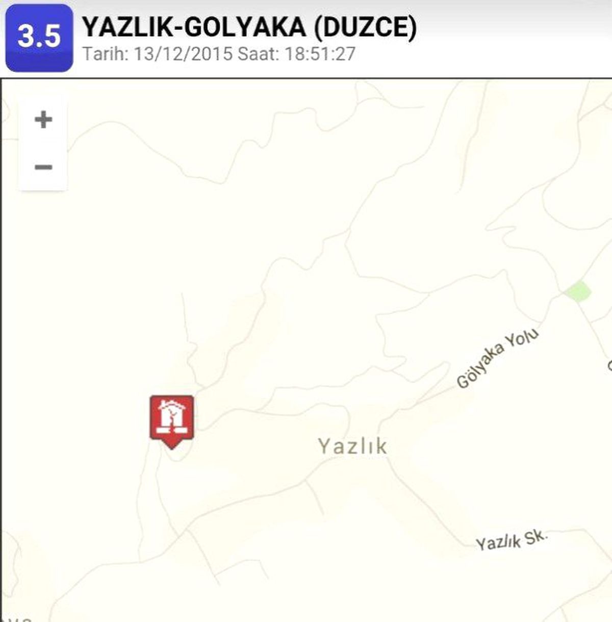 Düzce\'de 3.5 Büyüklüğünde Deprem Meydana Geldi