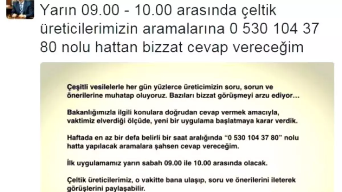 Bakanın Telefonu Yoğunluktan Meşgul Olunca, Çiftçiler Dertlerini Sesli Mesajla Anlattı