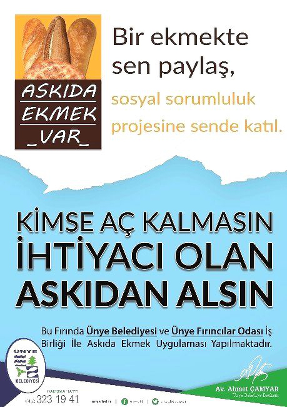 Ünye\'de "Askıda Ekmek Projesi" Hayata Geçiyor