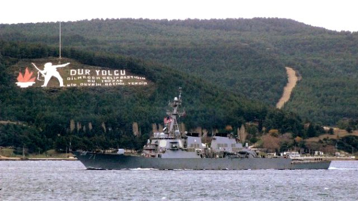 ABD Savaş Gemisi Çanakkale Boğazı\'ndan Geçti