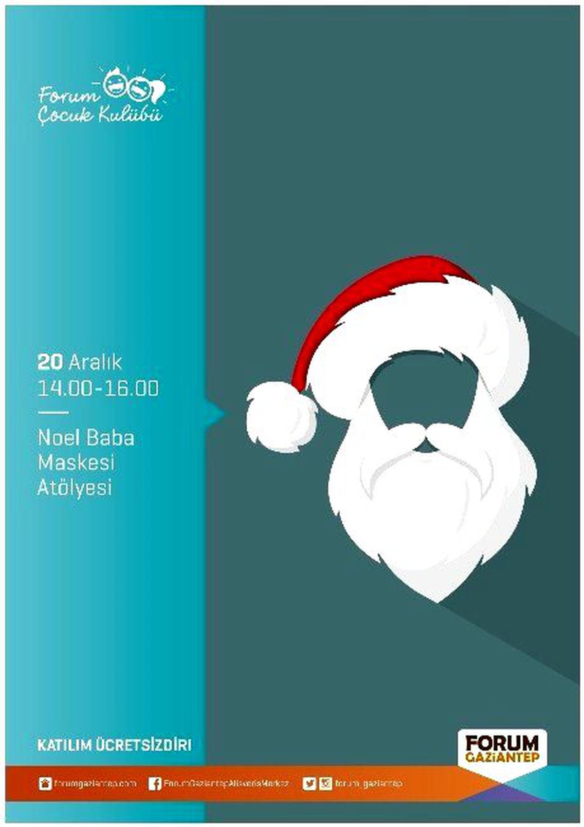 Forum Gaziantep\'te Çocuklar Noel Baba Maskeleri Yapacak