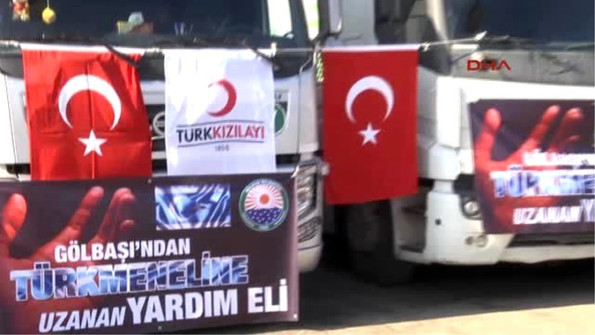 Gölbaşı Belediyesi\'nden Bayır Bucak Turkmenlerine 3 Tır İnsani Yardım