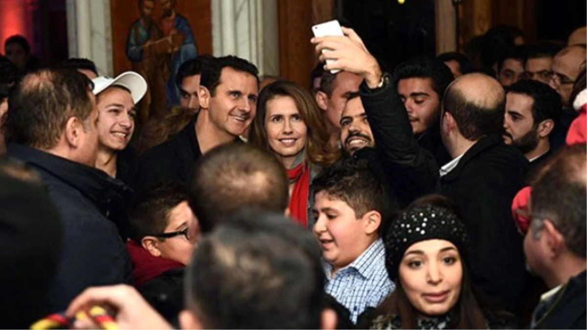 Esad Çifti, Şam\'da Kilise Ziyaret Etti; Selfie Çektirdi