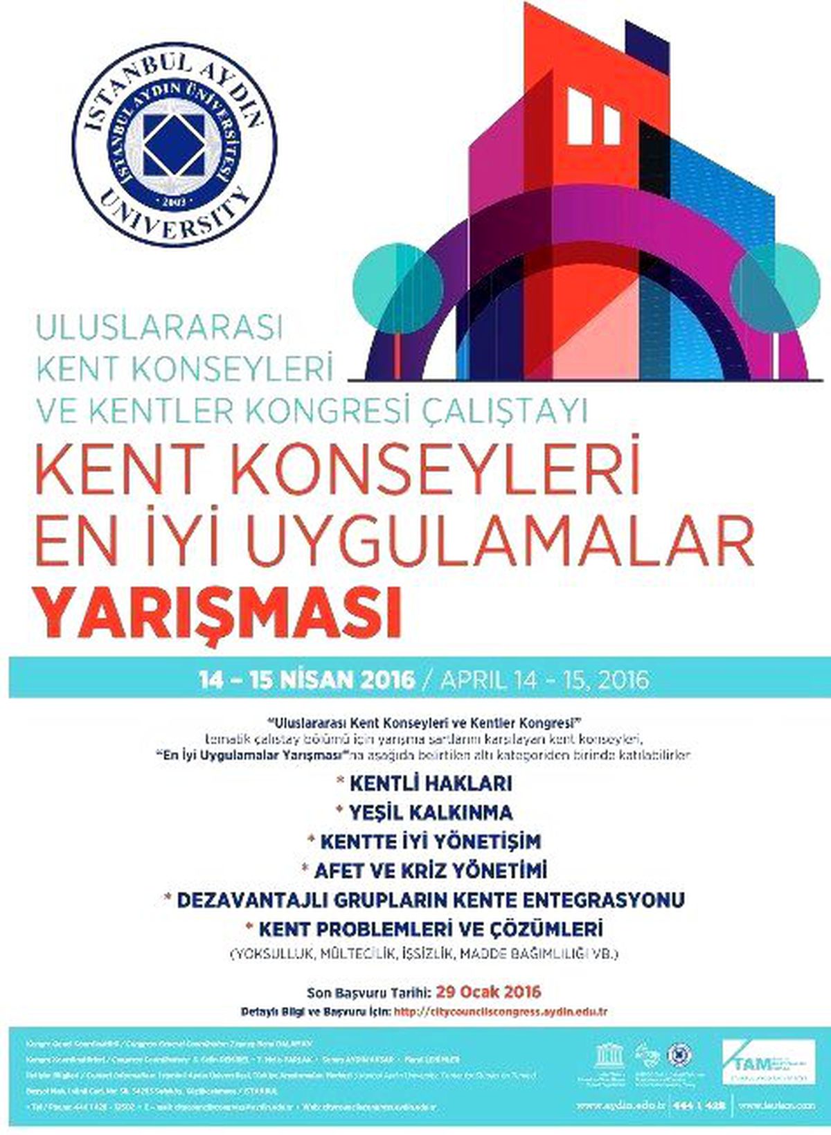 İstanbul Aydın Üniversitesi \'Kent Konseyleri En İyi Uygulamalar\' Yarışması Düzenliyor