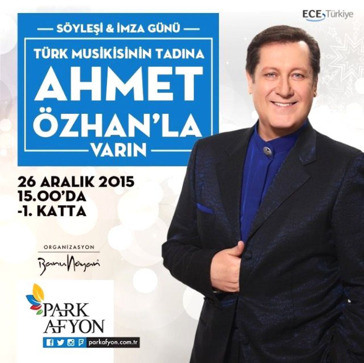 Ahmet Özhan Park Afyon Avm\'de İmza Günü Gerçekleştirecek