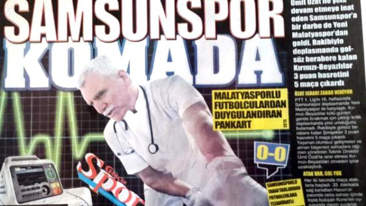 Özat\'ın Sedyedeki Fotoğrafı "Samsunspor Komada" Başlığıyla Yayımlandı
