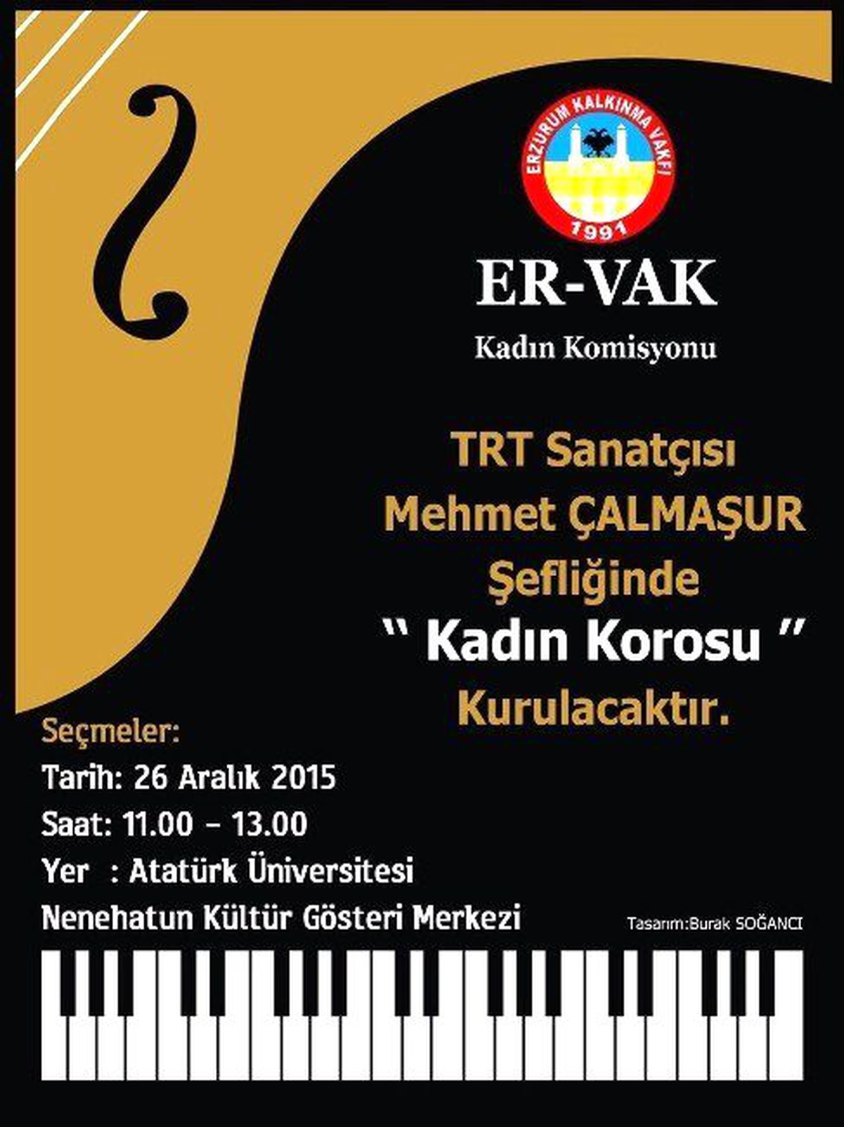 Erzurum Kalkınma Vakfı Kadın Korosu Kuruyor