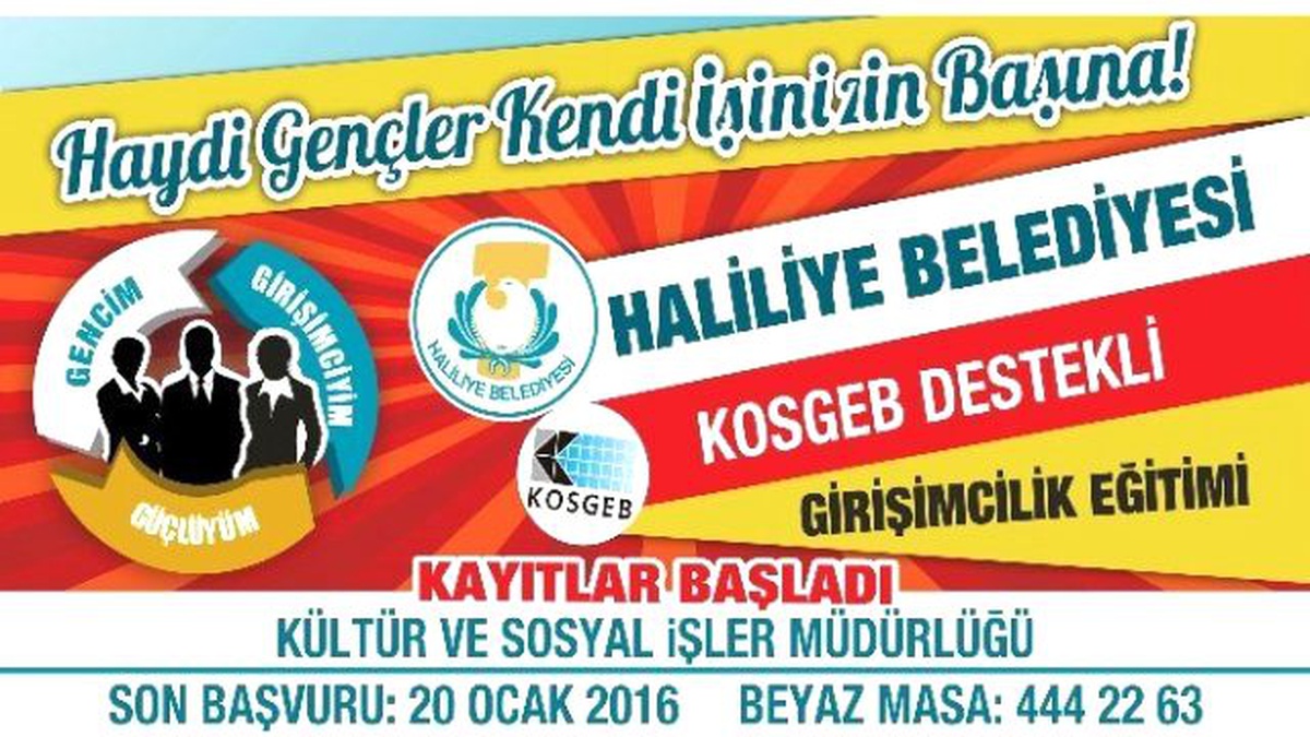 Haliliye Belediyesi\'nden Kendi İşini Kurmak İsteyenlere Müjde