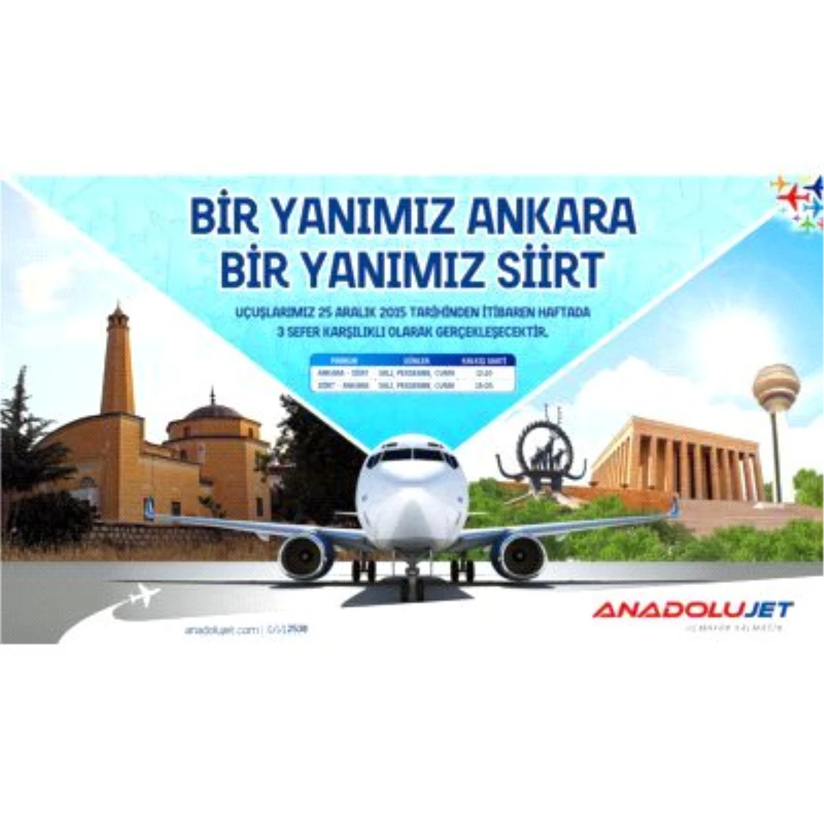 Anadolujet, Ankara-Siirt Uçuşlarını Başlattı