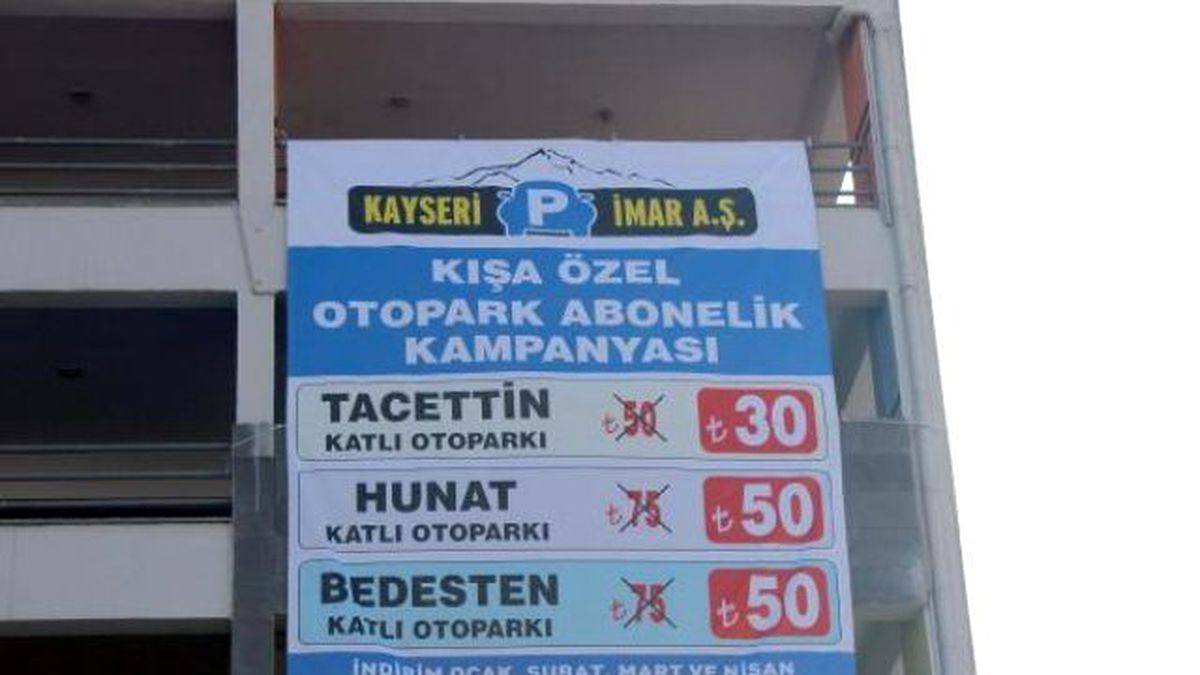 Kayseri\'de İlgi Görmeyen Otoparklara Kampanyalı Çözüm