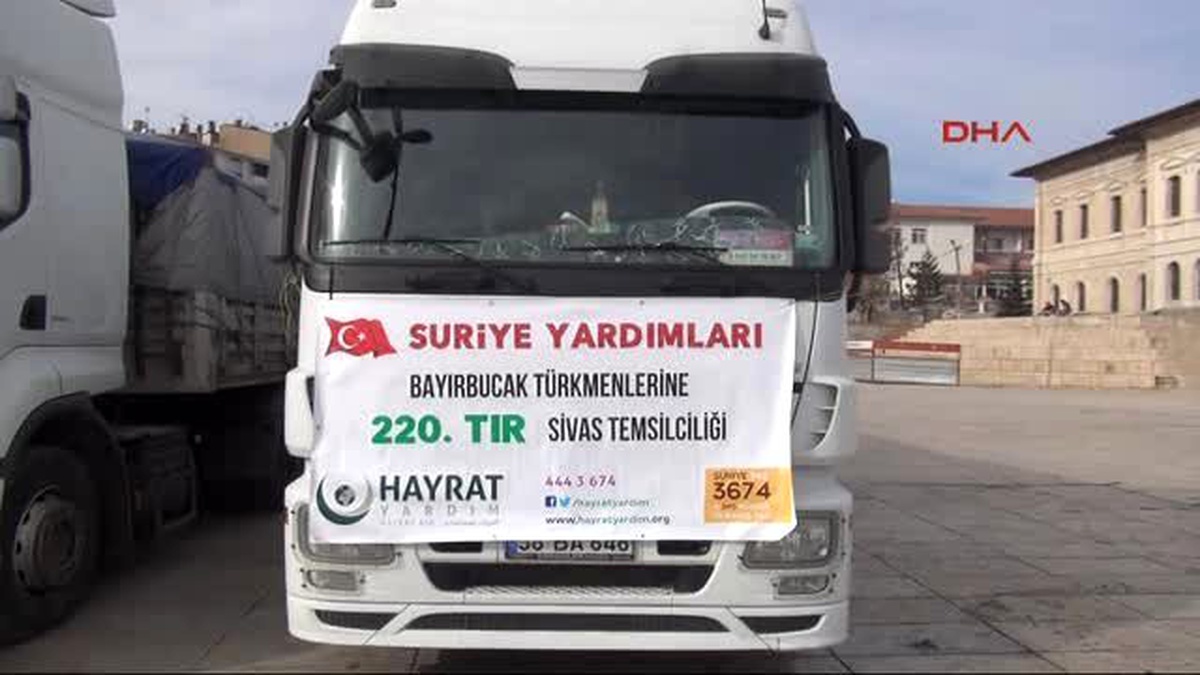 Sivas\'tan Bayırbucak Türkmenleri\'ne 5 Tır Yardım