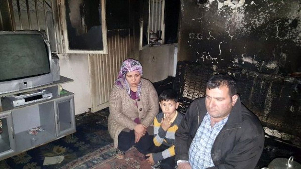 Kadirli\'de Evi Yanan Aile Yılbaşına Böyle Girdi