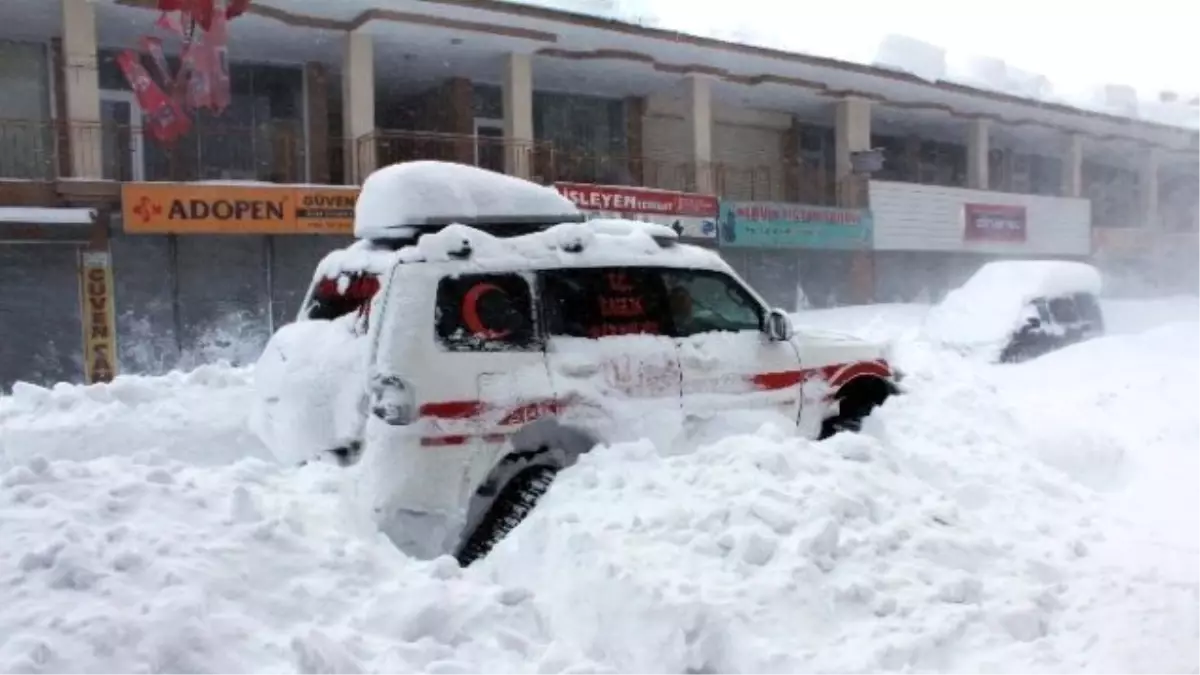 Hasta Kurtarmaya Giden Paletli Ambulans Karda Mahsur Kaldı