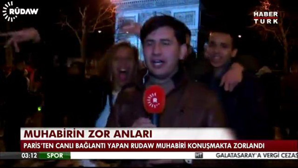 Yılbaşı Yayını Yapan Rudaw Muhabirinin Zor Anları